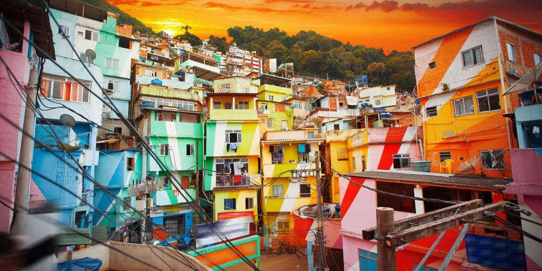 Rio De Janeiro Downtown And Favela
